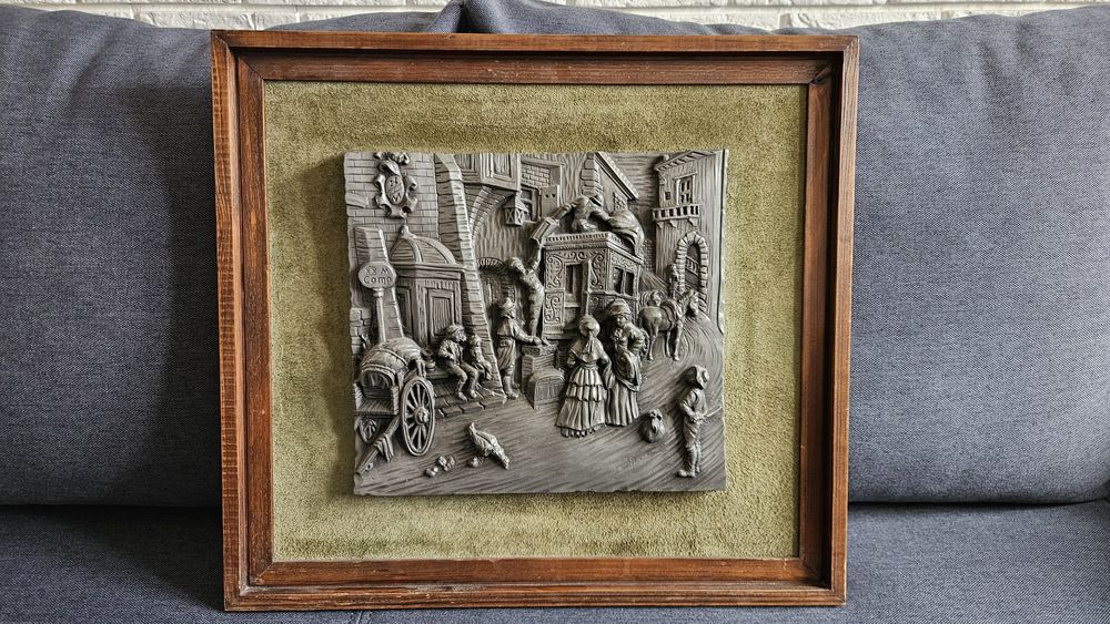 Relief cynowy, obraz, Karl Spitzweg, certyfikat
