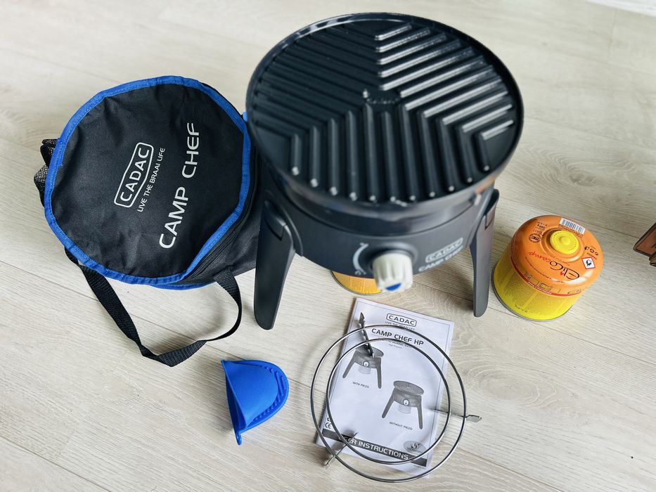 podróżny gril gazowy CADAC CAMP CHEF + torba i 2 kartusze