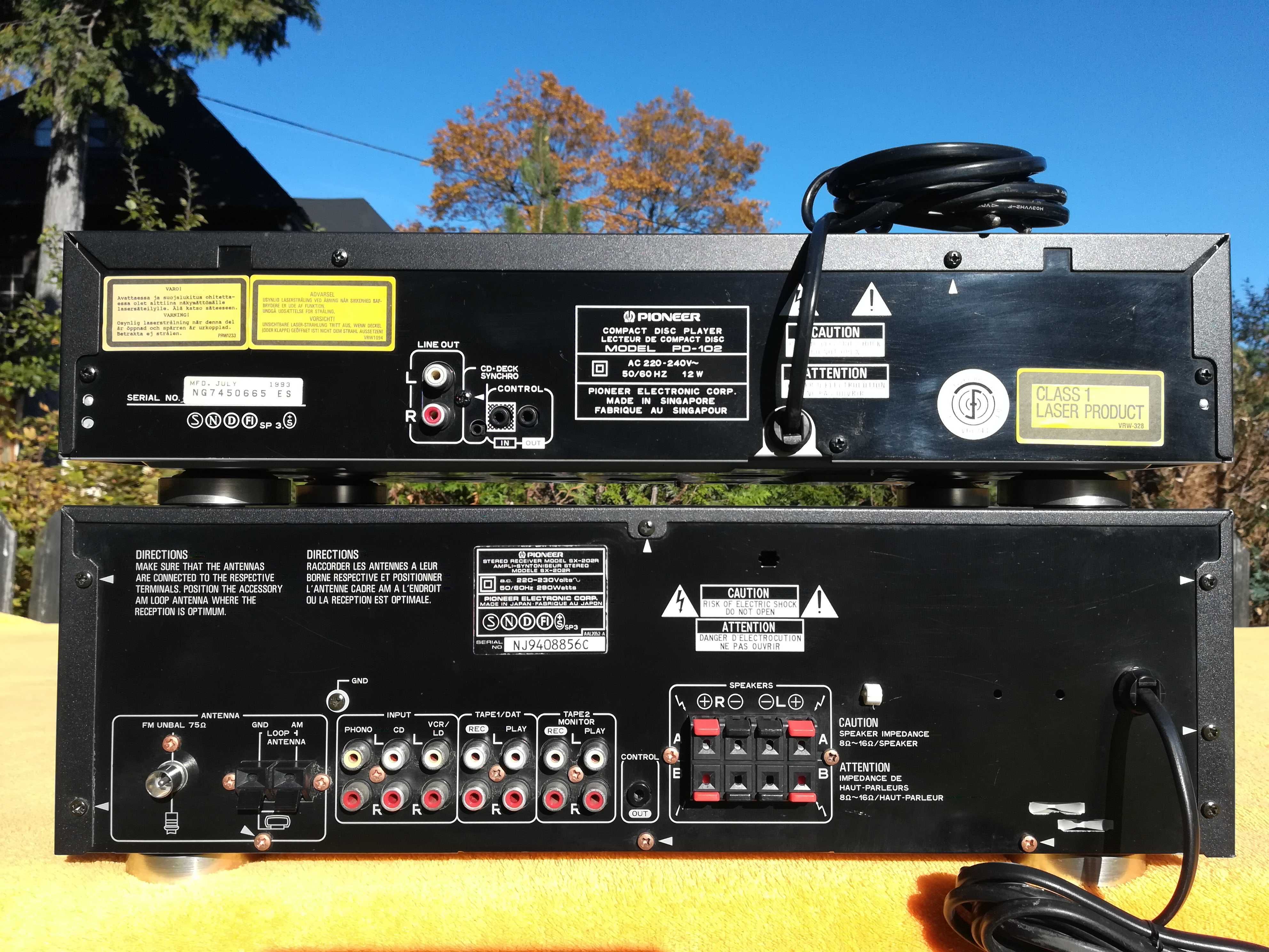 PIONEER SX-202R Amplituner + PIONEER PD-102 CD + Pilot + Instrukcje