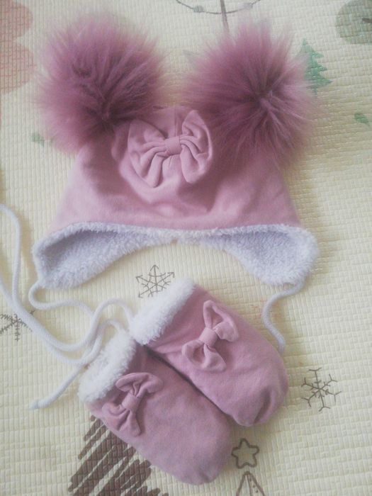 Prześliczna czapeczka plus rękawiczki