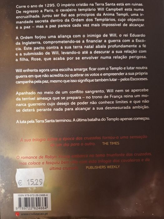 Livros Irmanda, Cruzada e Requiem de Robyn Young