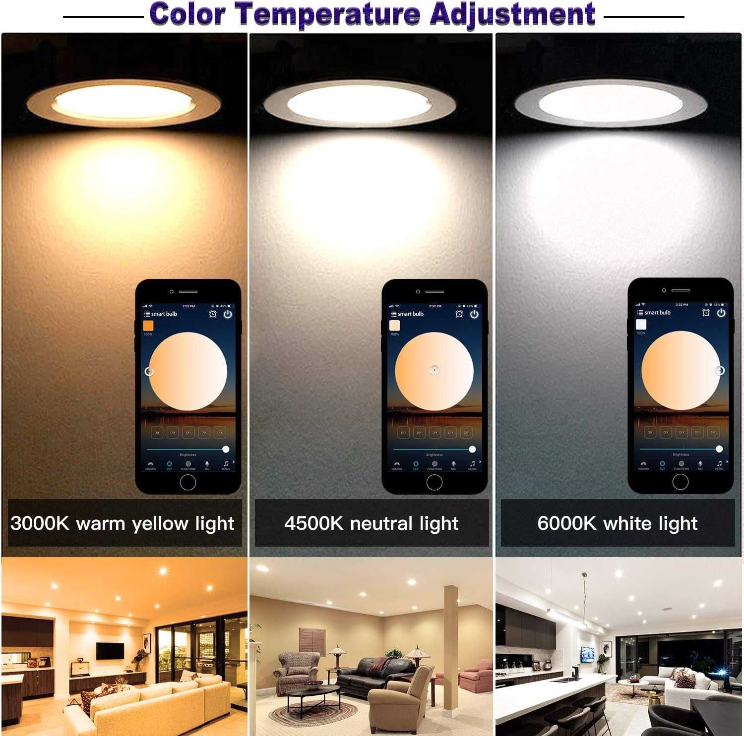 Inteligentne oświetlenie MagicLight 3 cale 5 W bluetooth 4 sztuki