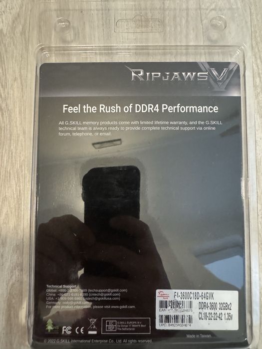 Pamięć RAM G.SKILL Ripjaws V 64GB (2x32GB) DDR4 3600MHz CL18