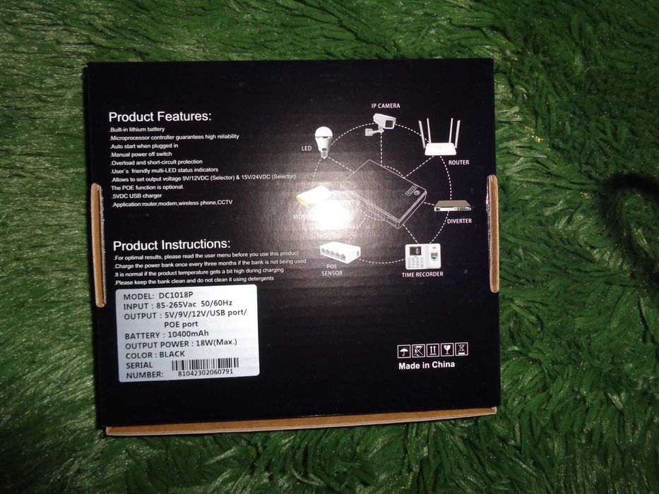 Mini UPS DC1018P 5/9/12/15/24V - Источник бесперебойного питания