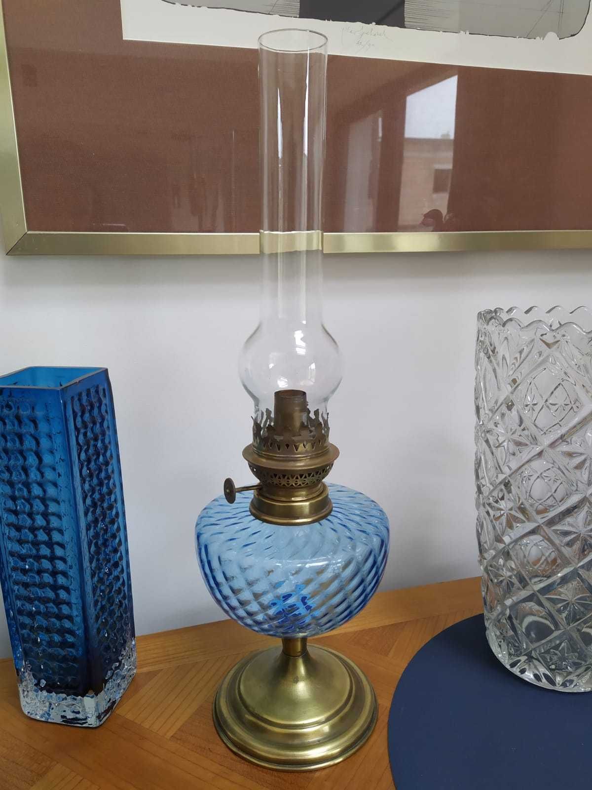 Lampa naftowa z Francji, antyk, piękny stan