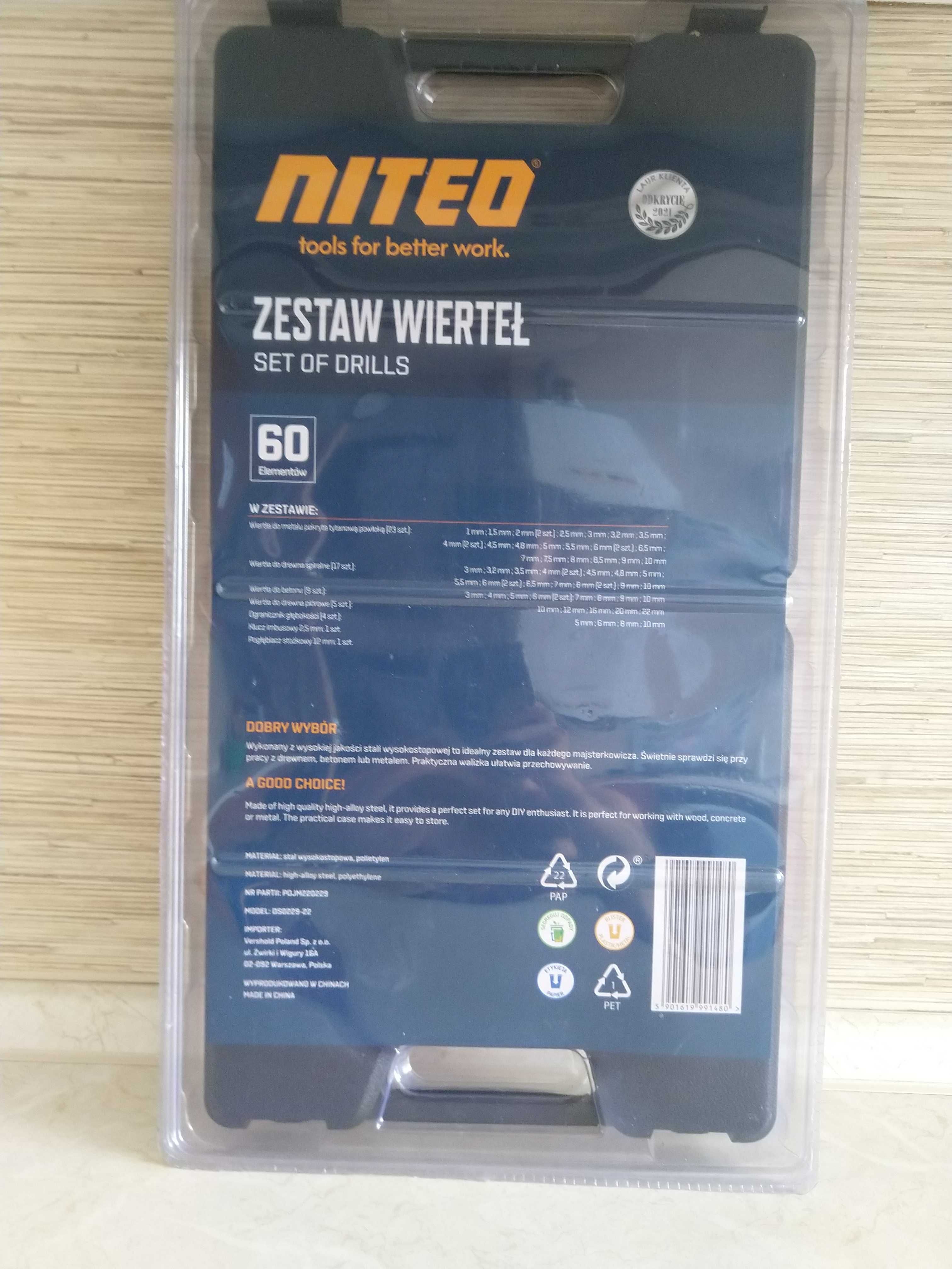 OKAZJA Zestaw wierteł wiertła w etui komplet 60szt Wysyłam