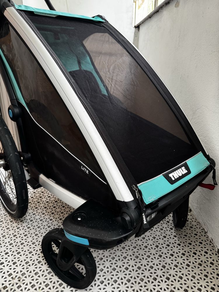 Przyczepka Thule Lite 1 zestaw z kolem do biegania, hamakiem i wkladką