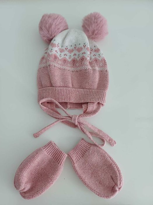 Gorro e luvas recem nascida Novo