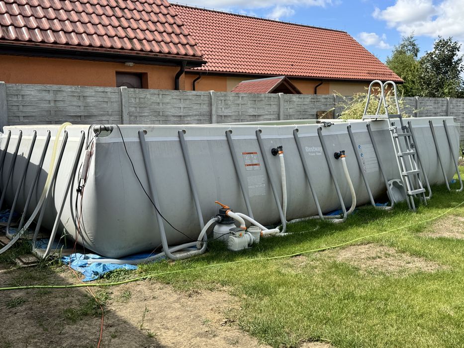 Duzy basen 7,4x3,4 + 2x Mata Solarna