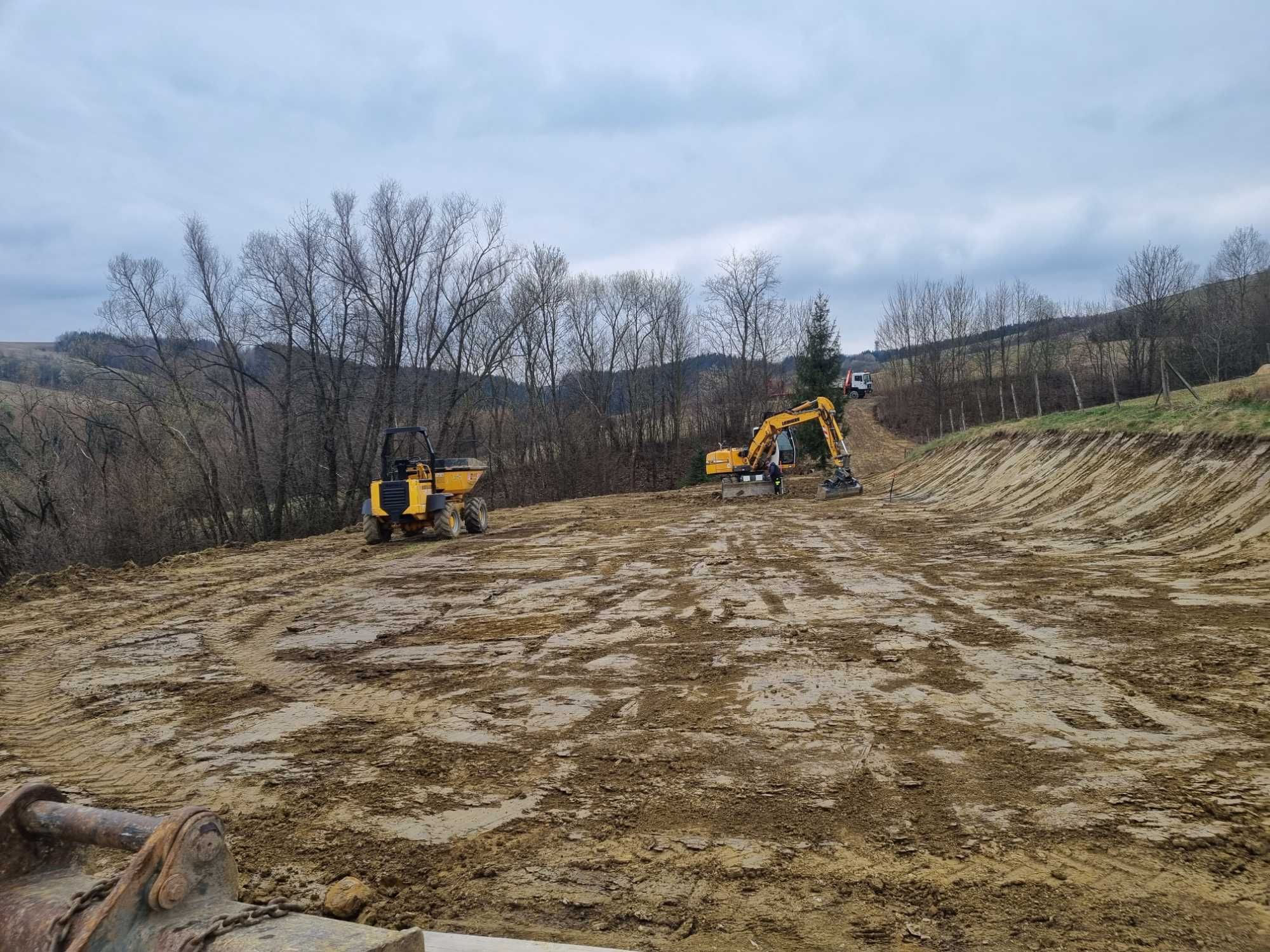 Uslugi koparką minikoparką i wywrotką 4x4 wozidlo 6t prace ziemne