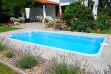 Basen ogrodowy 9,5 x 3,7 x 1,55 poliestrowy laminat wkopywany komplet