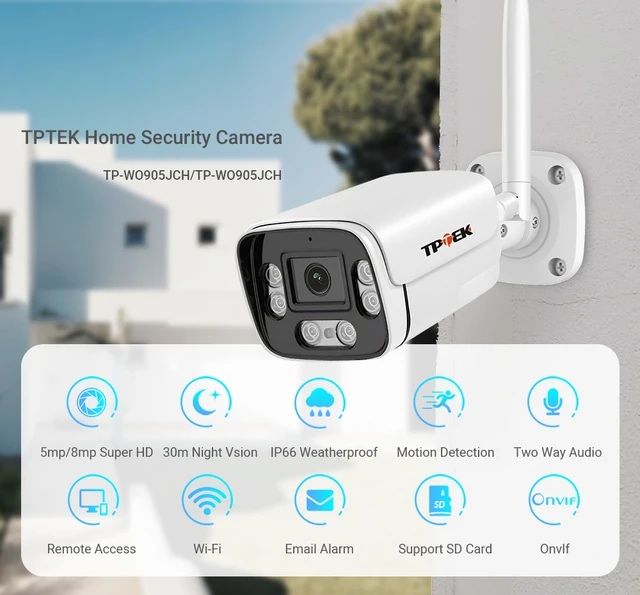 Kamera monitoring 4K UltraHD 5MP WiFi TEPTEK karta pamięci