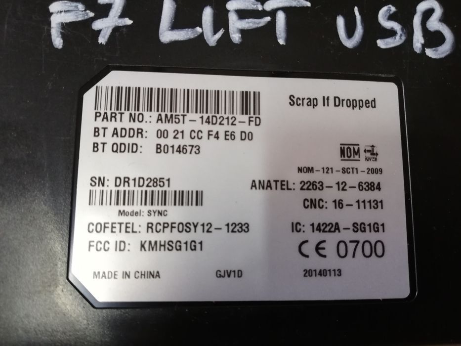 Moduł bluetooth z USB Ford Fiesta Mk7 VII Lift