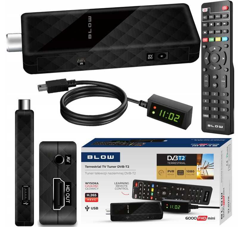 Dekoder do tv naziemnej tuner DVB-T2 HEVC H.265 FULL HD Hdmi USB