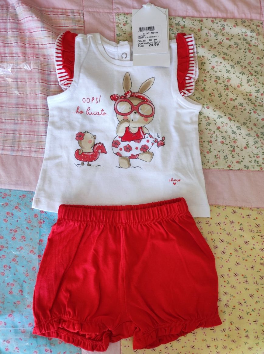 Conjunto de verão Chicco 3/6 meses NOVO