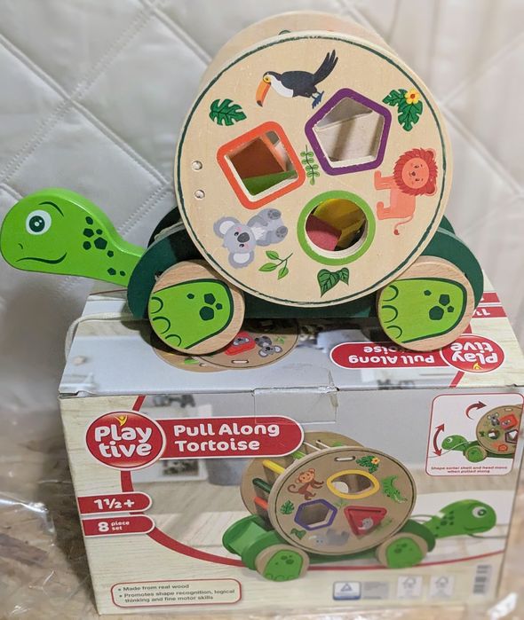 Playtive - drewniany żółw do ciągnięcia, Sorter