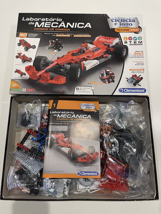 Jogo tipo LEGO Laboratório de Mecânica - Carros de Corrida Clementoni