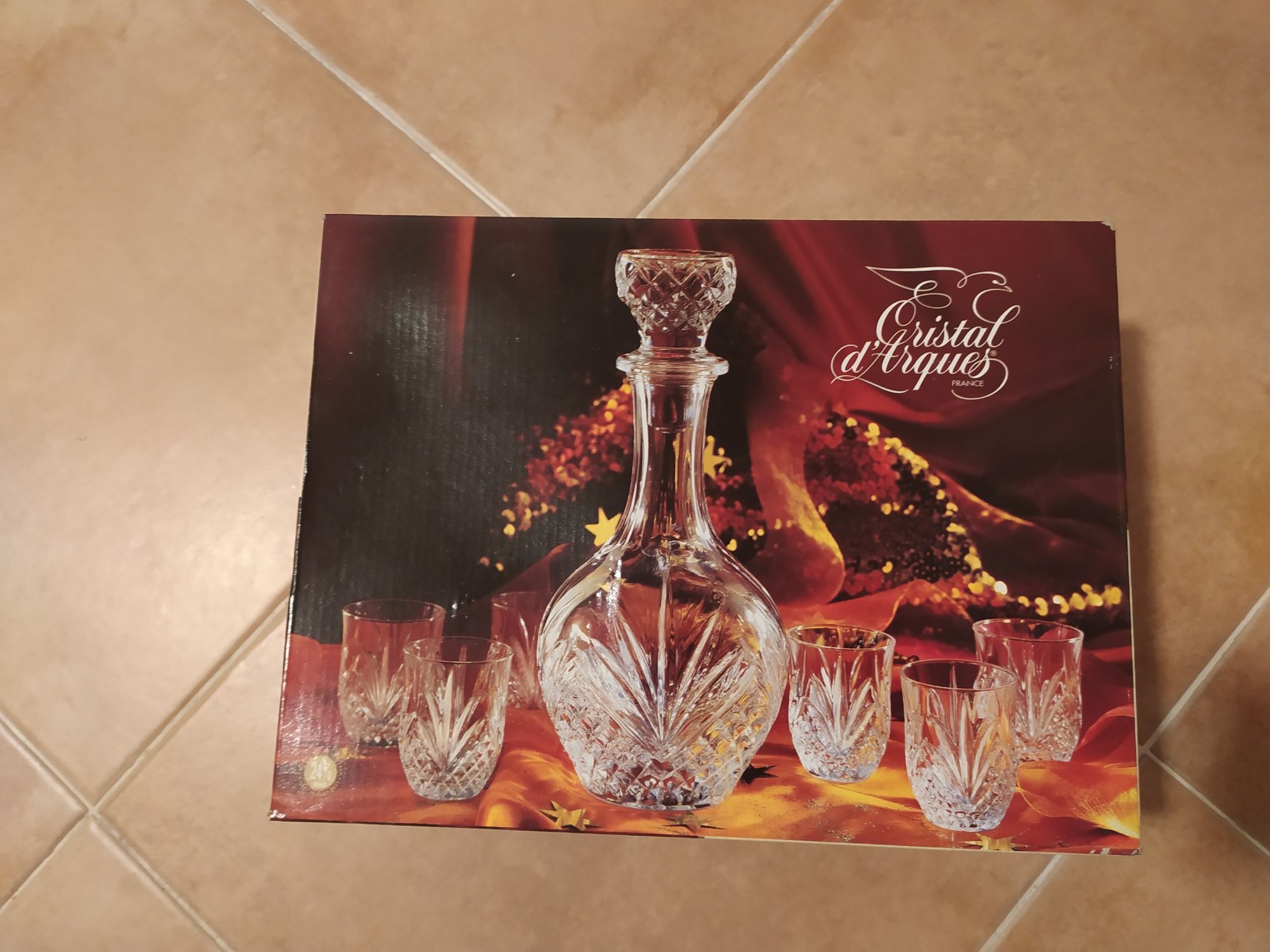 Garrafa e copos Cristal D'Arques Paris
