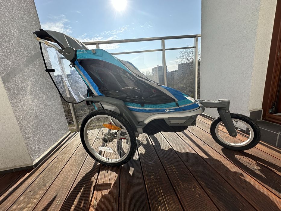 wózek biegowy Thule jak NOWY, przyczepka CARGO rowerowa, siedzisko lux