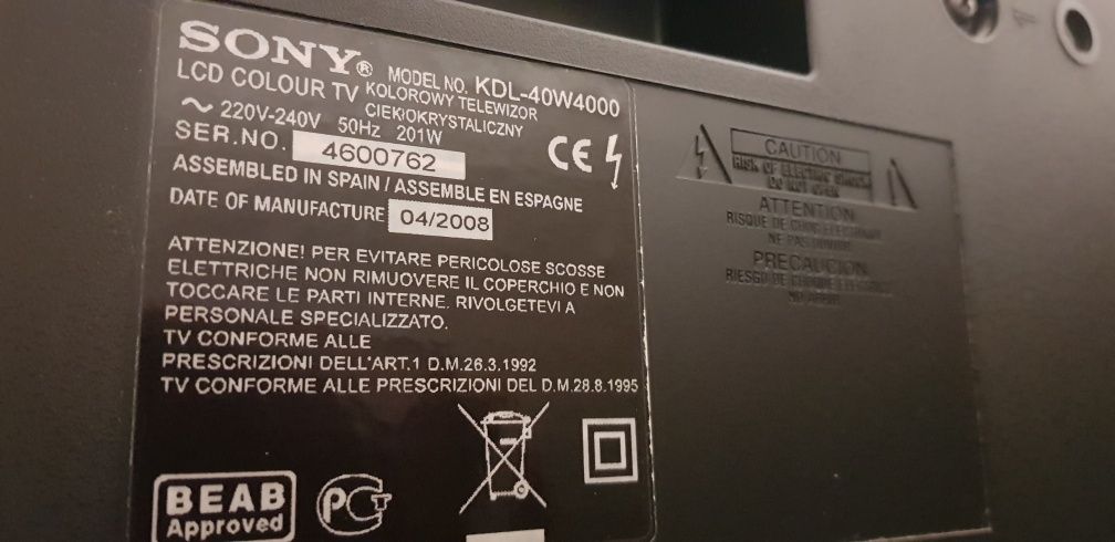 Продам  SONY  BRAVIA 40"102 см.