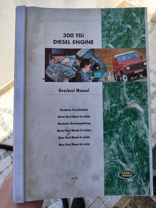 Manual oficina Workshop motor Land Rover 300 Tdi