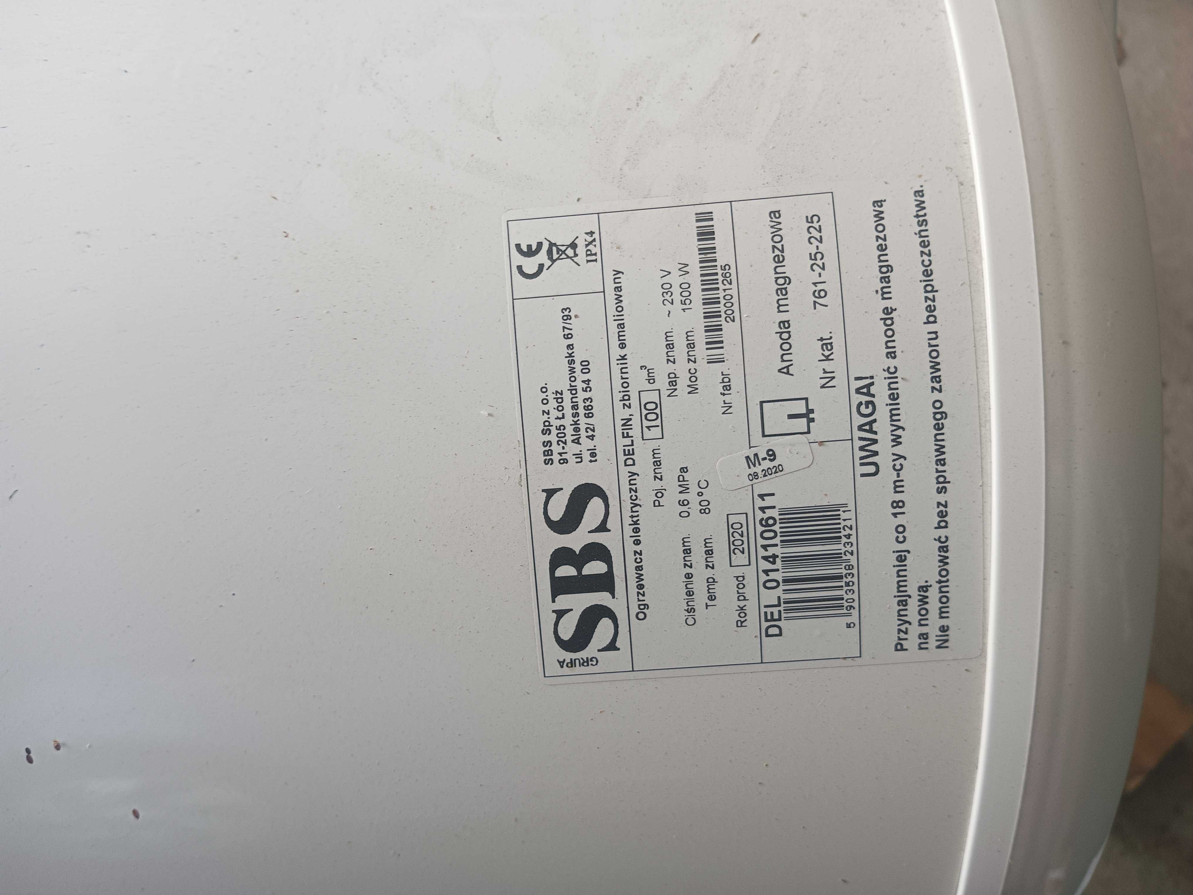 Boiler 80 l dodatkowo podgrzewacz wody