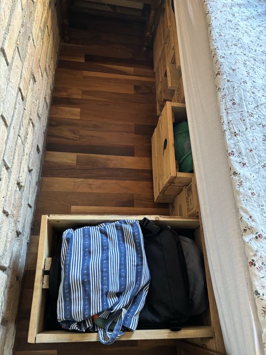 Masywne łóżko z europalet + materac 140x200 styl industrial loft DIY