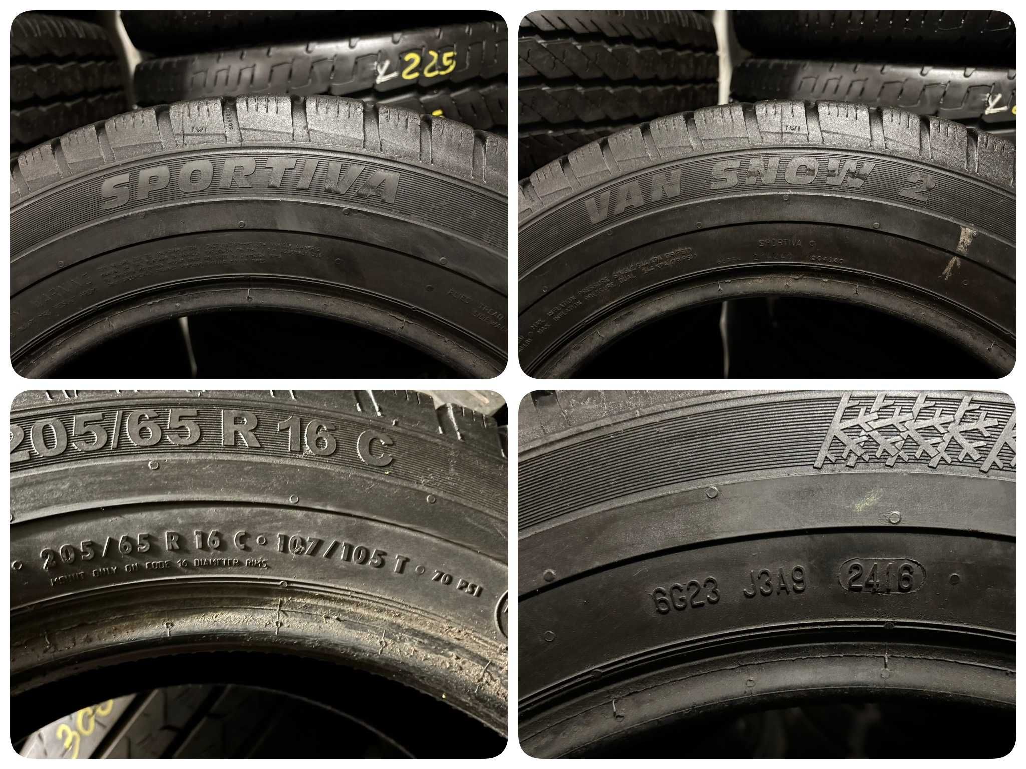 2X Opony Zimowe Bus 205/65R16C 107/105T SPORTIVA VAN SNOW 2 6.3MM Całe