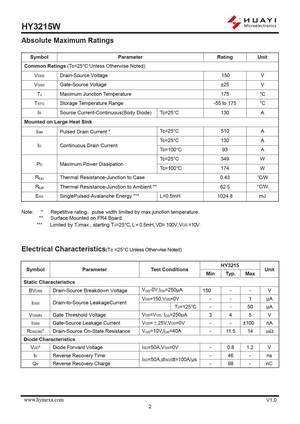 Полевой транзистор HY3215W MOSFET