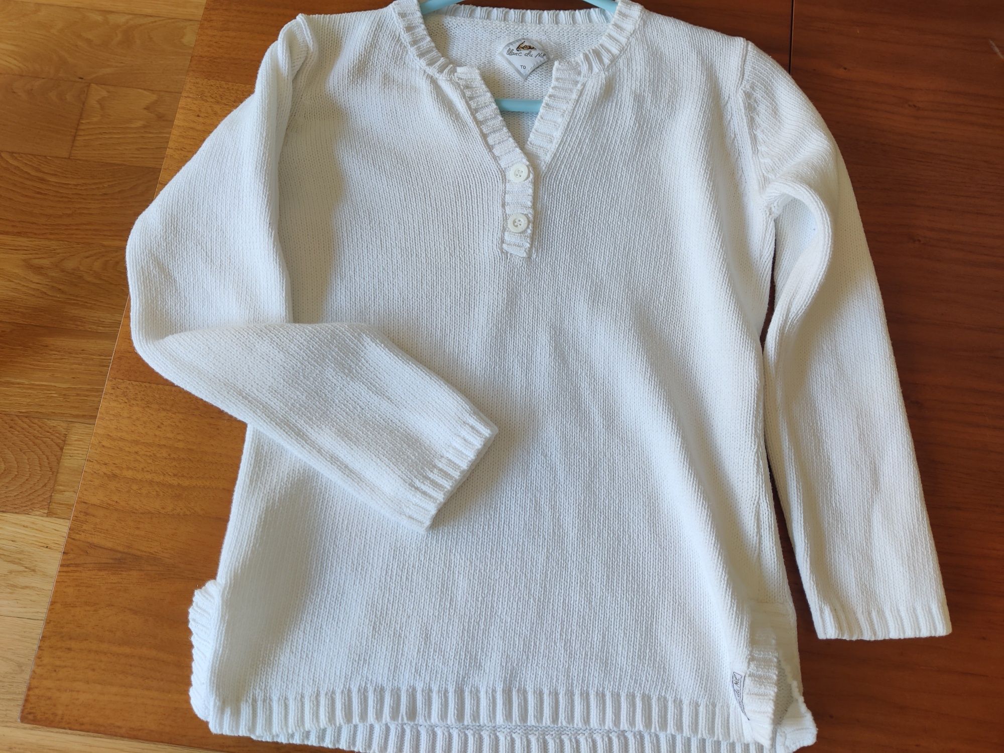 Camisola branca, manga comprida, Blanc du Nil, Taille 0