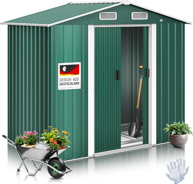 Metalowy domek, szopa ogrodowy KESSER zielony 4,2m3