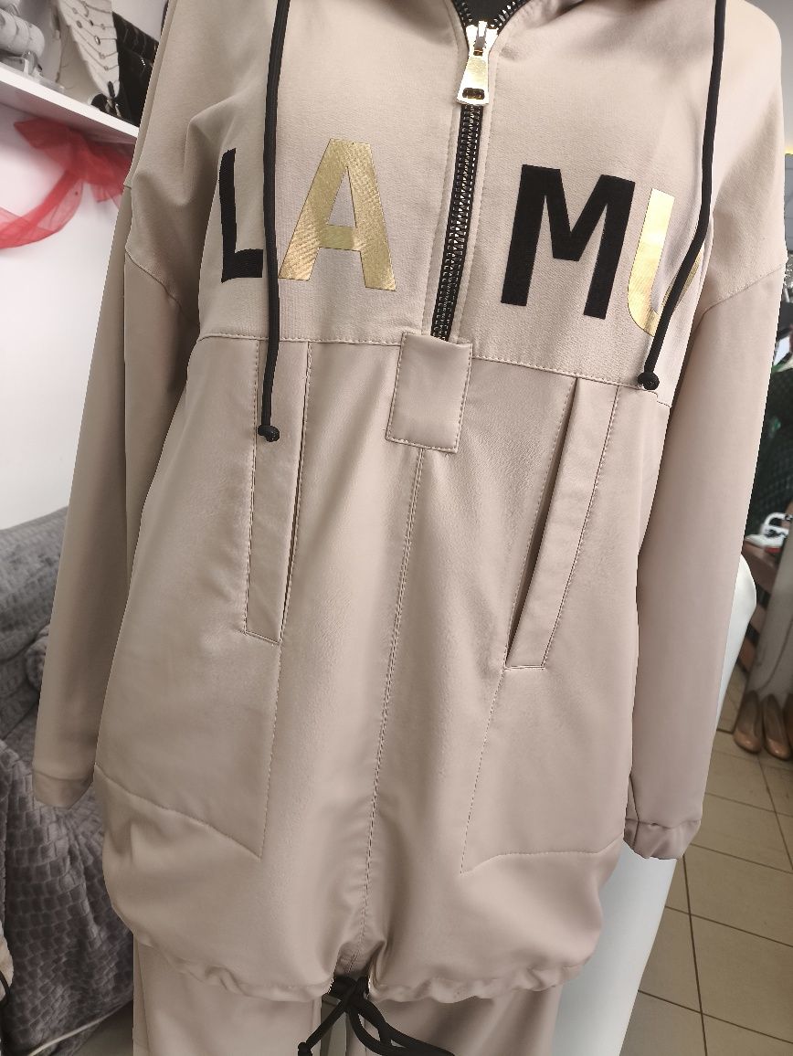 La mu piękna dres komplet z bawełna z eko skóra