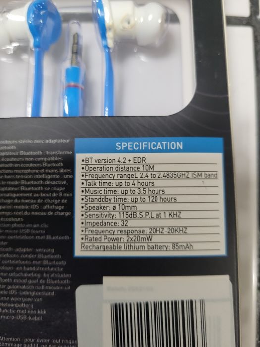 Grundig - Słuchawki douszne z adapterem Bluetooth