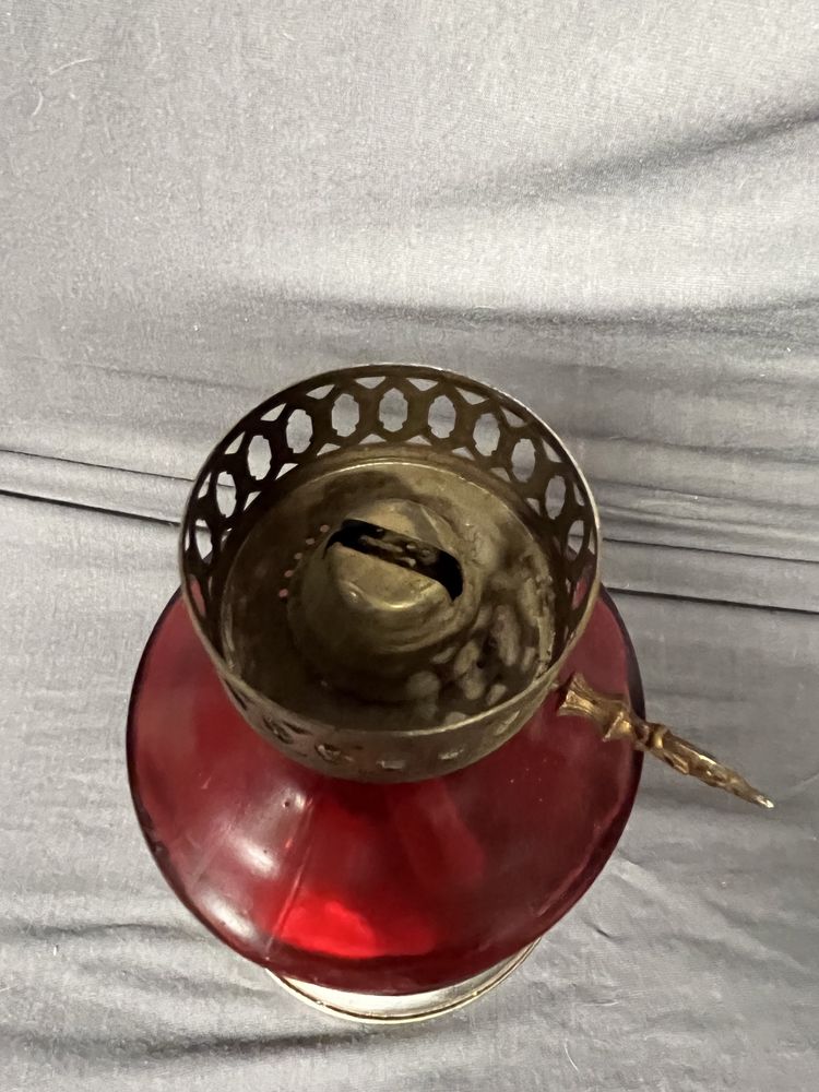 Lampa naftowa szkło Stylowe przedmioty