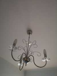 Lampy lampa trójramienna srebrna jak świaczniki glamour wisząca