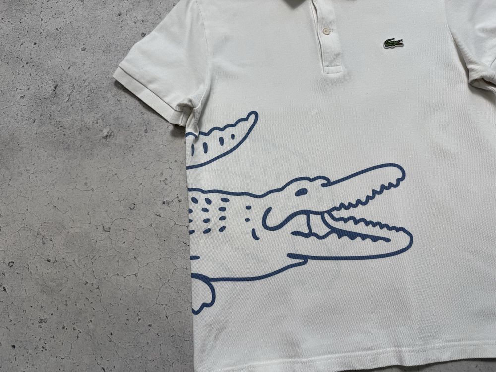 Мужская Футболка Поло Lacoste С Большим Логотипом Оригинал S-M