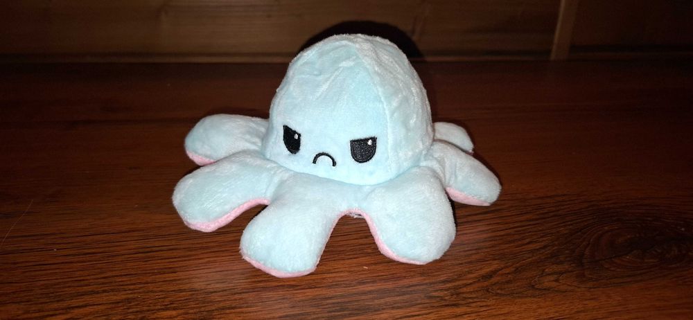 Maskotka - Pluszak - Ośmiornica - Dwustronna - Wesoła / Smutna - 15 cm