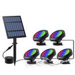 PROMO !!! Lampa solarna LED S5403 RGB (5x 1W) oczko kolorowe IP68