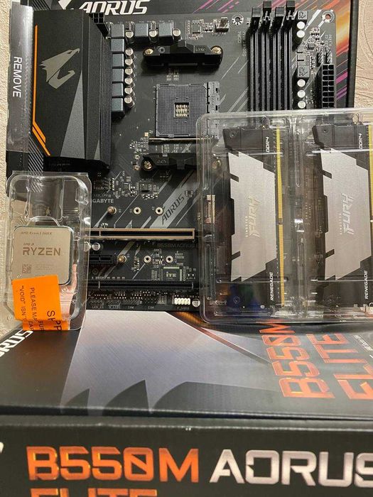 Ігровий комплект Ryzen 5 5600X / Gigabyte AORUS B550M / Fury DDR4 16gb