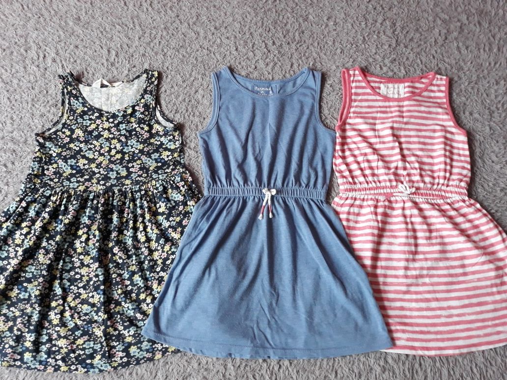 3 sukienki na lato, dziewczynka 110/116, 5-6lat