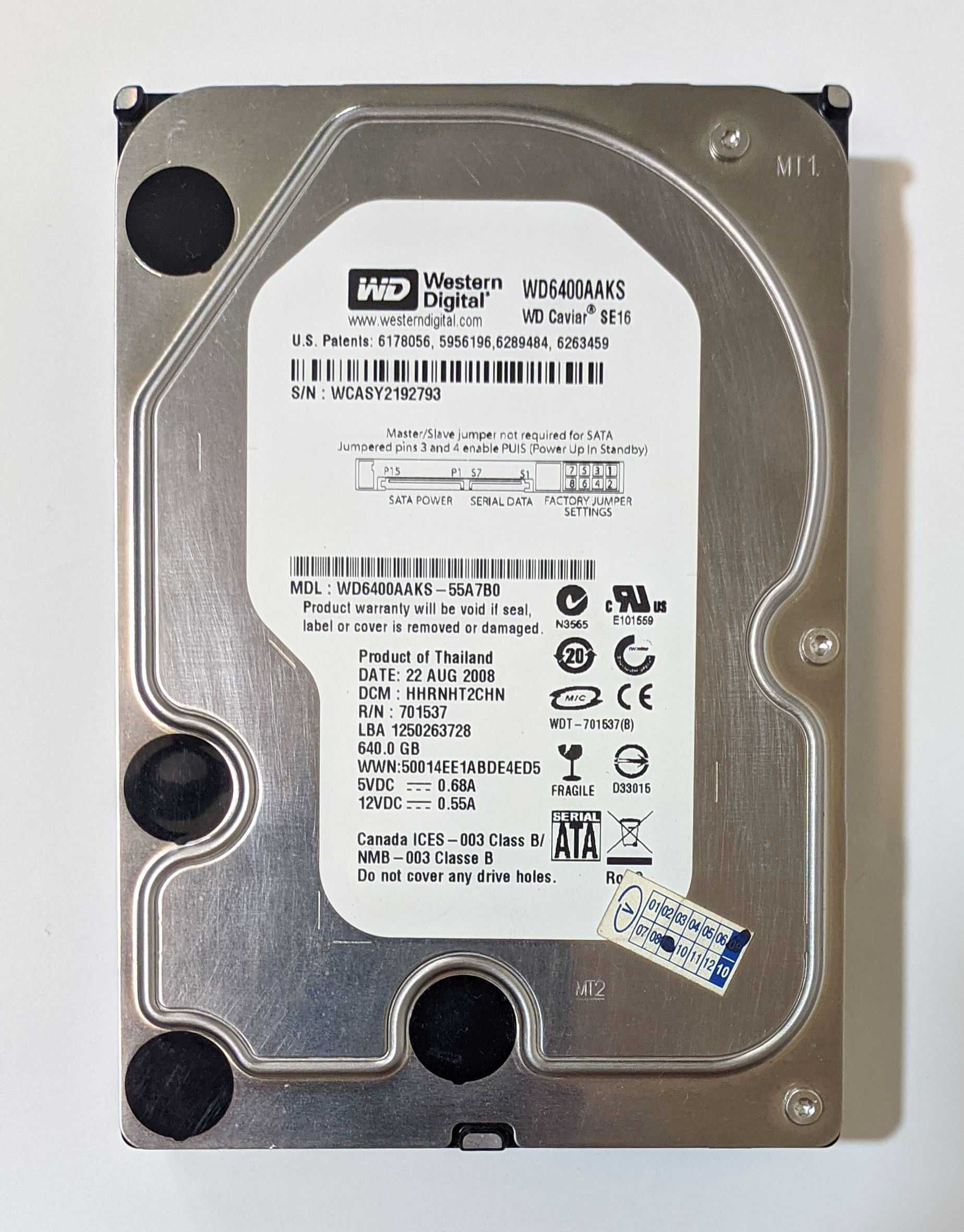 Жесткий диск 3.5'' Western Digital WD6400AAKS (640GB, 7200rpm)