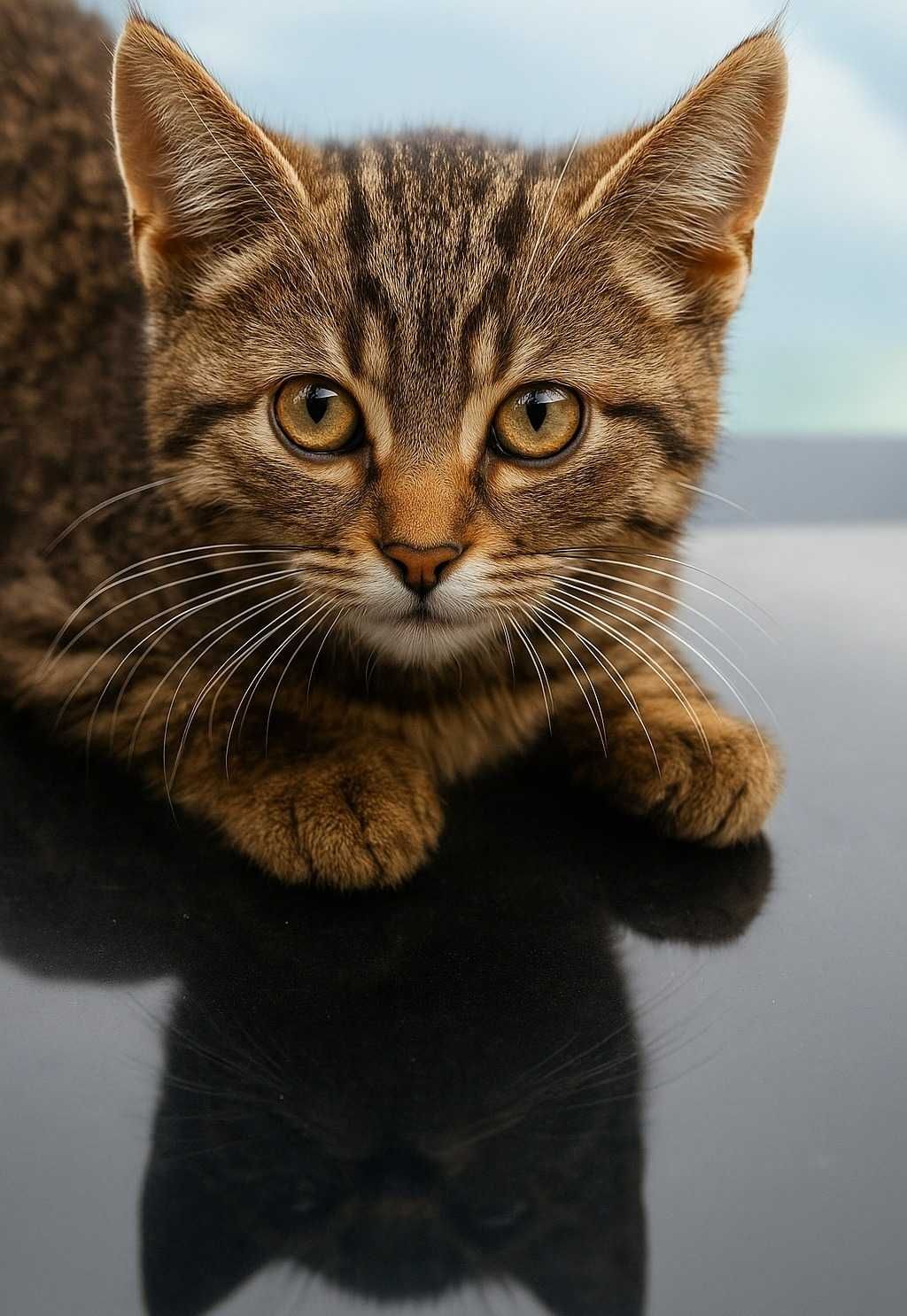 На СТО подкинули маленького двухмесячного котёночка.