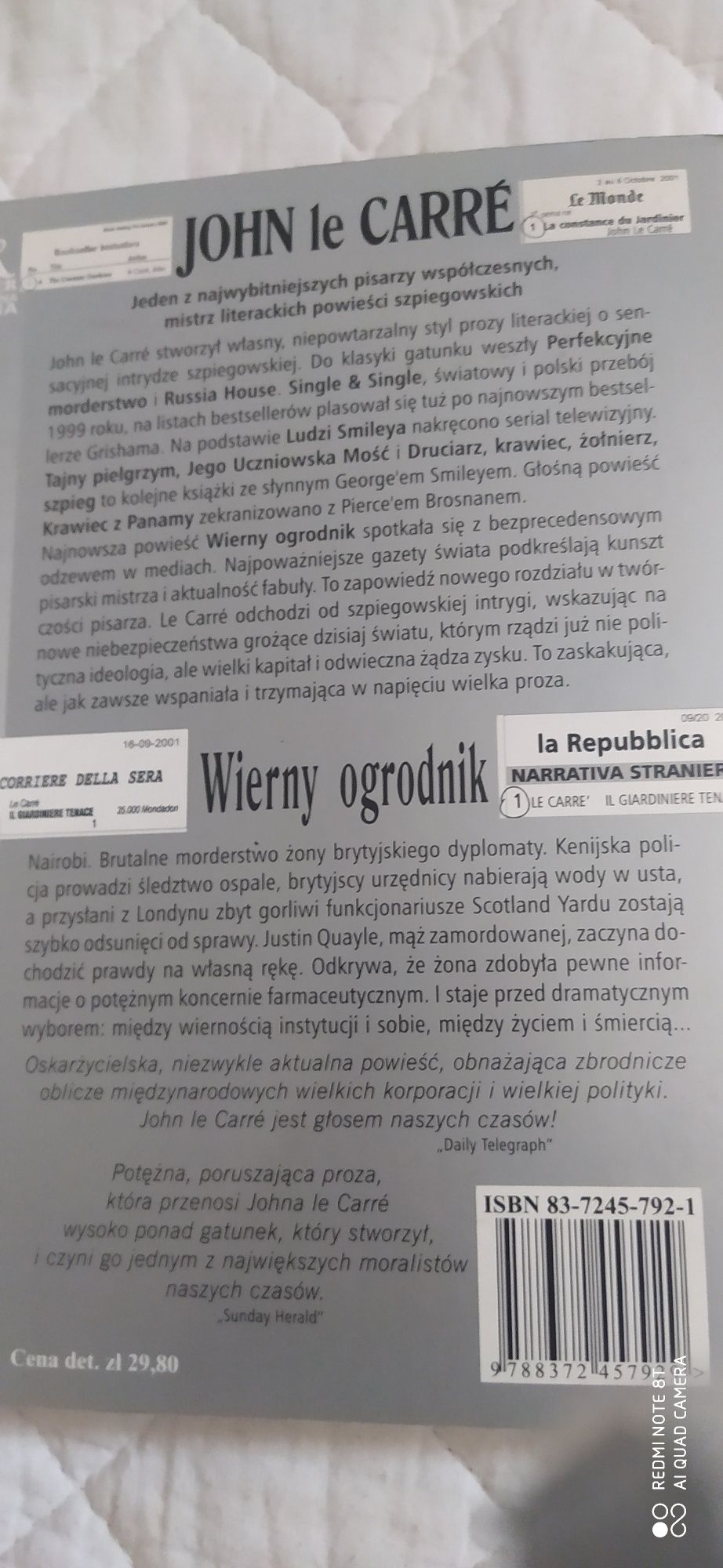Książka Wierny ogrodnik 10 zł