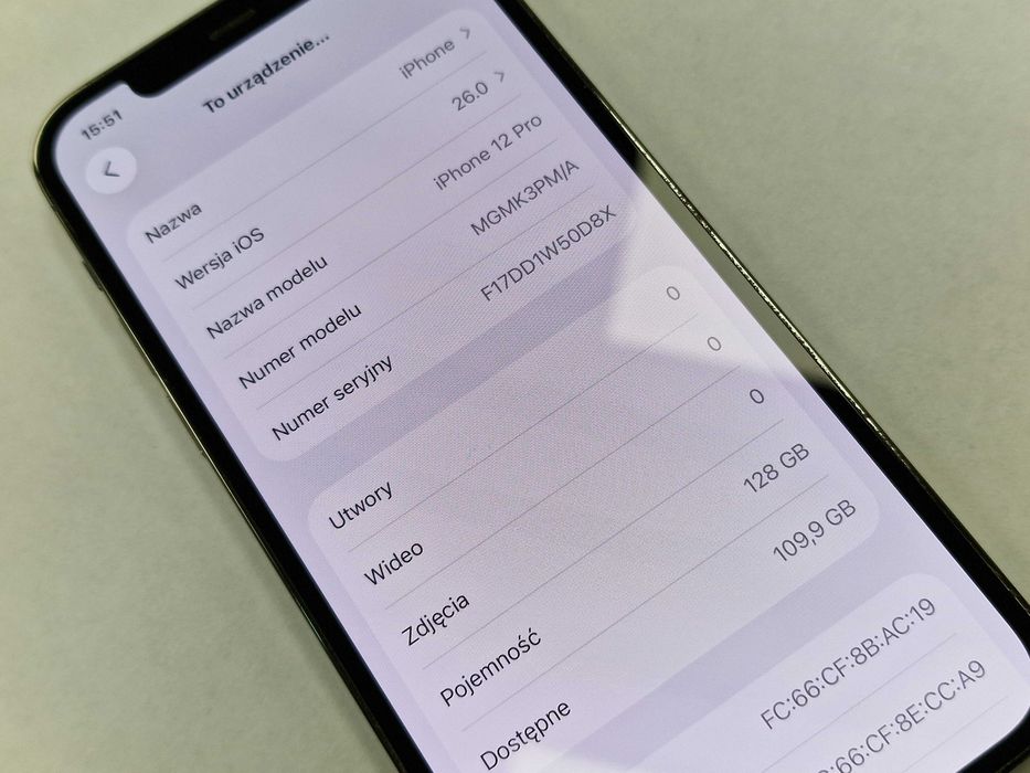 Iphone 12 PRO 128GB/ Graphite/ 83%/ Grade B + ładowarka/ Gwarancja