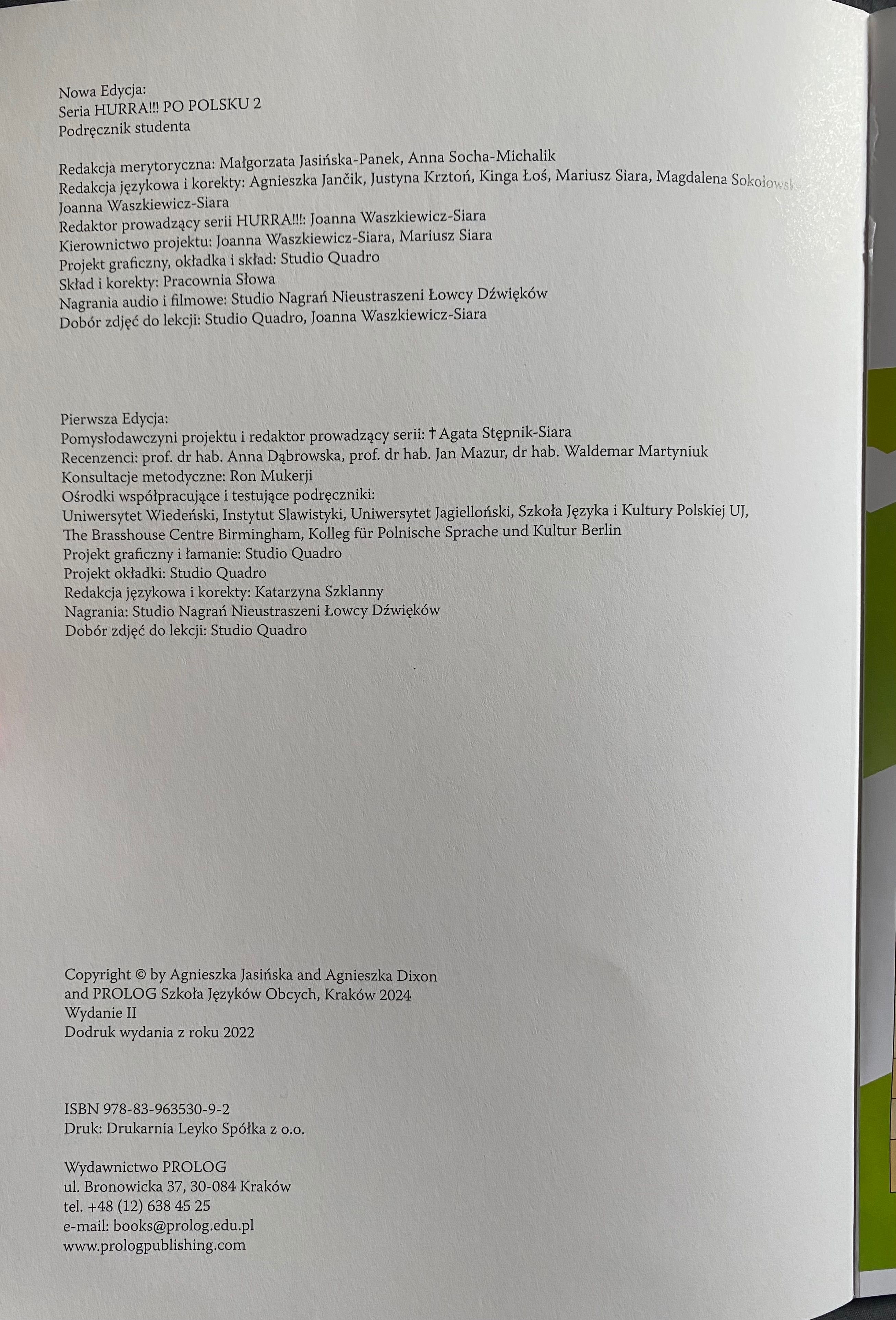Podręcznik „Hurra!!! Po Polsku 2” A2 – stan idealny