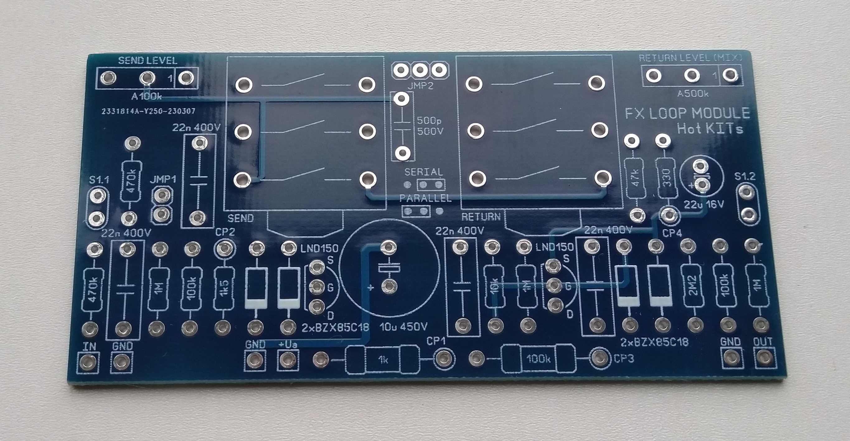 Płytka PCB DIY - pętla efektów (FX Loop) do wzmacniacza lampowego