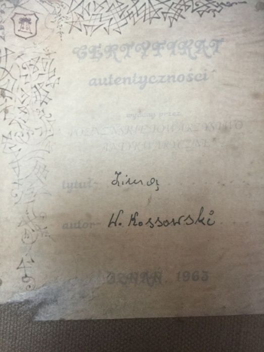 Piękny obraz z ramą W. Rossowski - Zimą. Certyfikat autentyczności