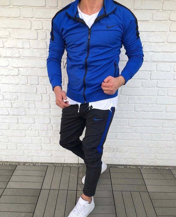 Nike спортивный мужской костюм синий новинка 2024