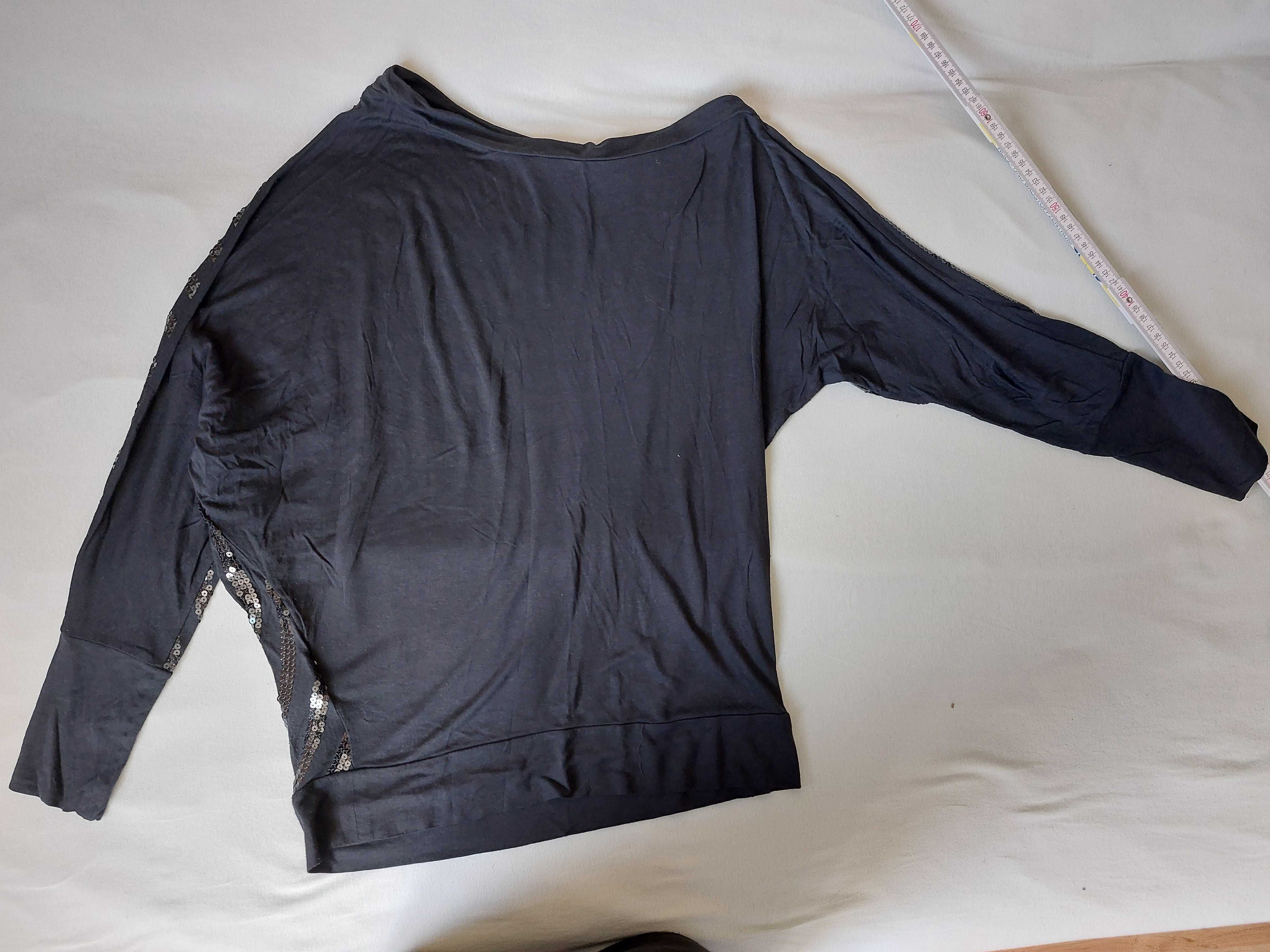Czarna damska bluzka z cekinami Motivi rozmiar L