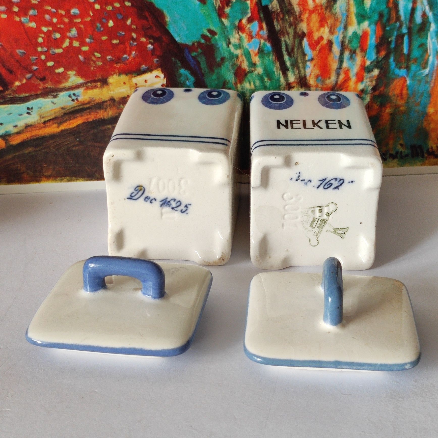 Stare pojemniki porcelit kolekcja 30
